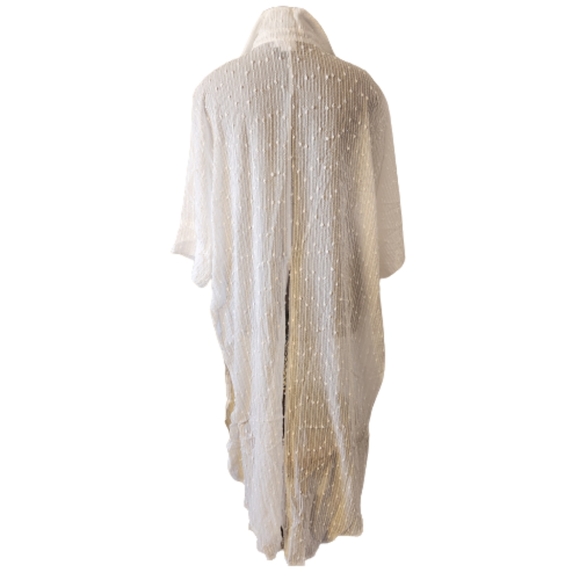GORGEOUS ☆ SEMI-SHEER WHITE ☆ SHIRT STYLE DUSTER ☆ NWT - Picture 6 of 13